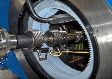 Gear honing machine in operation — high-precision gear finishing